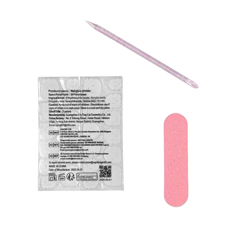 3.0-Inch Length Coffin Nails, 10pcs Y2K Style Press-On Nails, Handmade, XS-S-M-L Sizes, Perfect for Parties, Includes Jelly Glue, Crystal Stick and Nail File, Nail Art Set