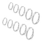 ENVYOU CZ 316L Surgical Steel Circular Huggie Hoops Earrings Set - 5 Pairs, Corrosion Resistant, Hypoallergenic, Lightweight Minimalist, Flexible Clasp Sleepers for Women (6/8/10/12/14mm, Sensitive Ears Friendly, Ear Stacking, Men's Accessories)
