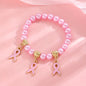 An Exquisite and Elegant Niche Light Luxury Pink Beaded Bracelet for Women, Suitable for Daily Versatile Wear, Designed to Support Breast Cancer Awareness