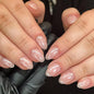 24Pcs Square Press on Nails Medium Length Fake Nails with Rhinestone Designs Bow Pink French Tip False Nails Cute Full Cover Reusable Stick on Nails for Women Girls Manicure Kit