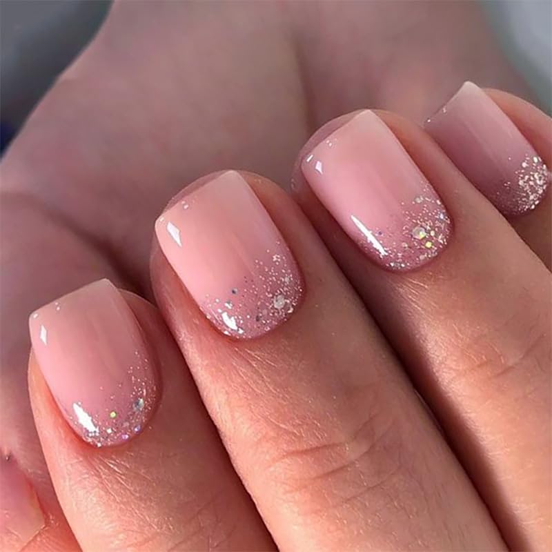 Spring Fake Acrylic Press On Nails – Starry Sky Designer False Nails Medium Almond, Salon Quality, Glossy Reusable Stick-On Nails for Weddings, Outdoor Picnics & Parties | Gift for Women