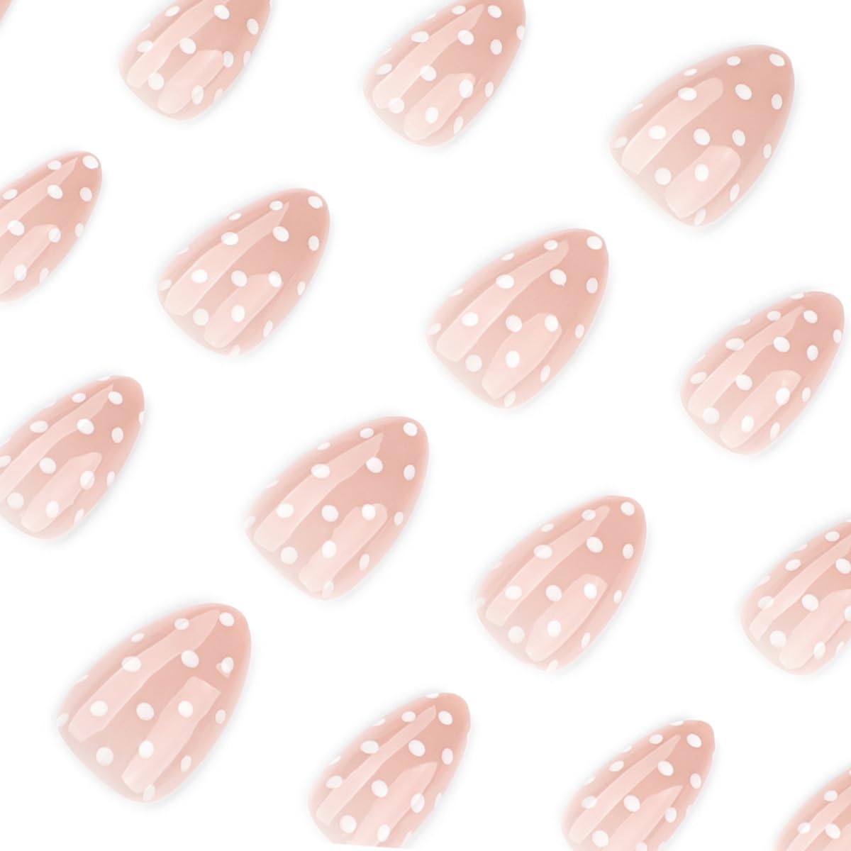 Press on Nails - Short Almond, Cute Polka Dot