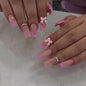 CTTHNBD Press on Nails Square, Medium, Black French Tip Fake Nails