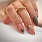CTTHNBD Press on Nails Almond, Medium, French Tip Fake Nails