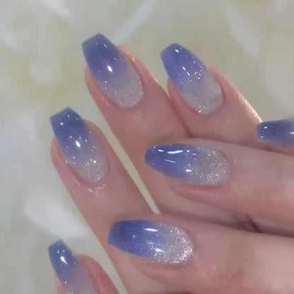 CTTHNBD Press on Nails Square, Medium, Black French Tip Fake Nails