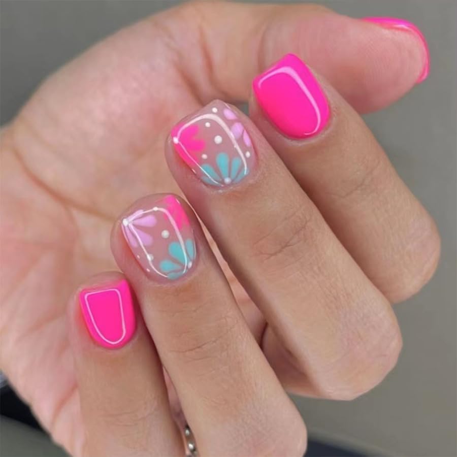 24Pcs Nail Press ons, Medium Press On Nails Almond Nude Pink Fake Nails with Cat's Eye Glossy High-end Design, Acrylic Artificial False Stick On Nails for Women Girls