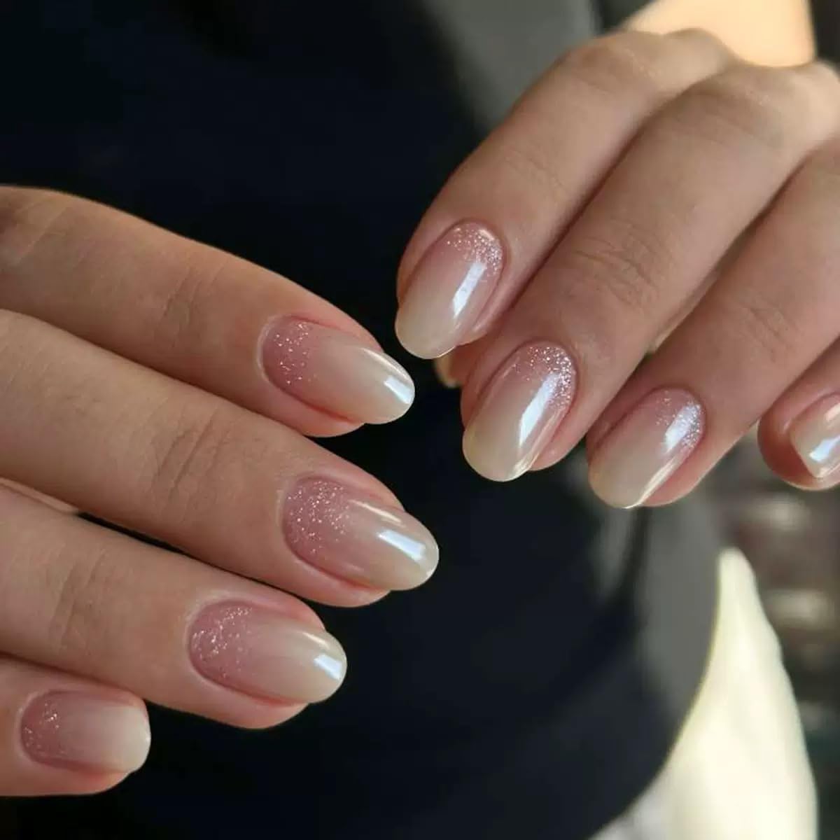 CTTHNBD Press on Nails Almond, Medium, French Tip Fake Nails