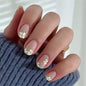 CTTHNBD Press on Nails Square, Medium, Black French Tip Fake Nails