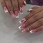 CTTHNBD Press on Nails Square, Medium, Black French Tip Fake Nails