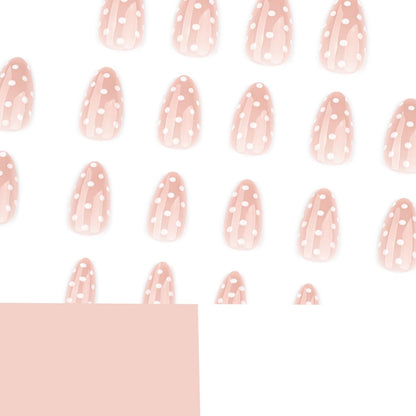 Press on Nails - Short Almond, Cute Polka Dot