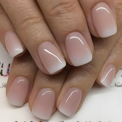 24Pcs Nail Press ons, Medium Press On Nails Almond Nude Pink Fake Nails with Cat's Eye Glossy High-end Design, Acrylic Artificial False Stick On Nails for Women Girls