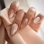 CTTHNBD Press on Nails Almond, Medium, French Tip Fake Nails