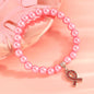 An Exquisite and Elegant Niche Light Luxury Pink Beaded Bracelet for Women, Suitable for Daily Versatile Wear, Designed to Support Breast Cancer Awareness