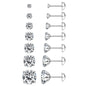 Nandudu Women's 7pcs S925 Sterling Silver CZ Stud Earring Pack, Hypoallergenic Screw Back Classic Earrings, Clear Cubic Zirconia Flat Back Anti-Tarnish Cartilage Piercing Jewelry