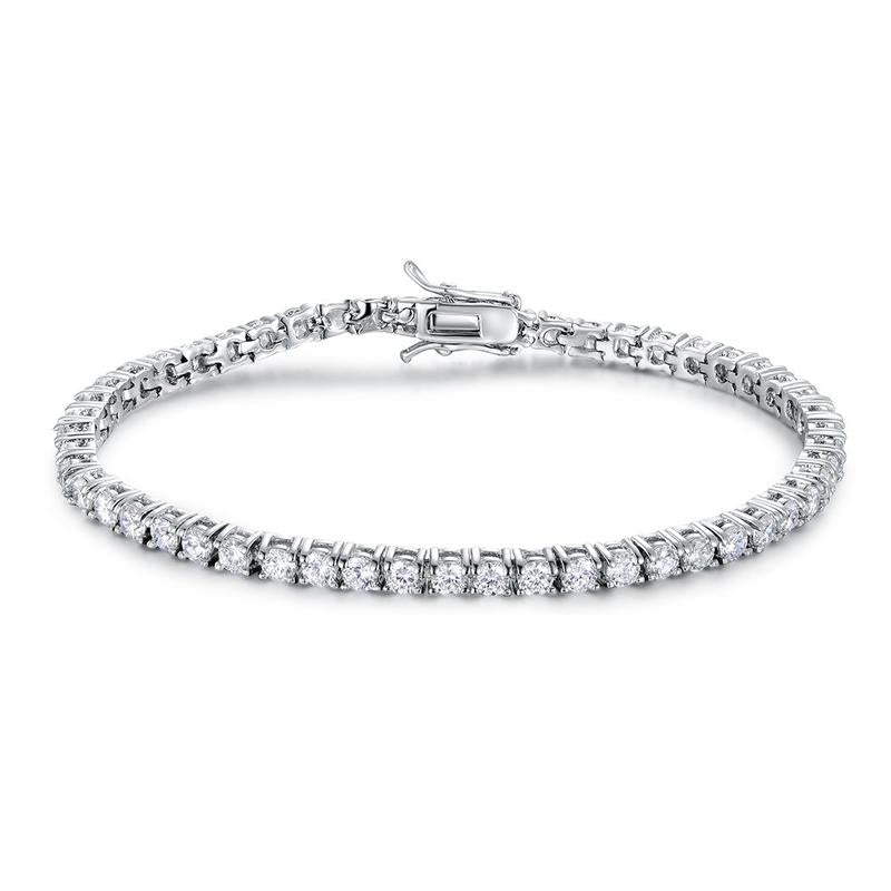 GEMSME Unisex Cubic Zirconia Brass Round Cut Waterproof Tennis Bracelet - Casual Jewelry for Women, Hiphop Chain Accessory, Anniversary/Birthday/Daily Gift for Him, High-Quality Sohochic Piece