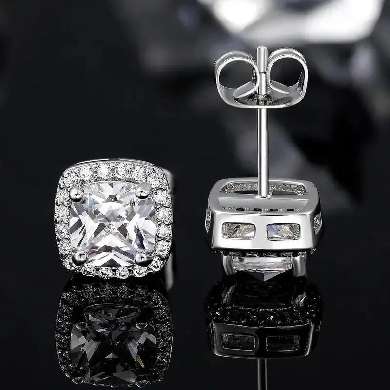 S925 Silver Stud Earrings - Classic &Fashion Ear Jewelry Perfect Birthday Mother'sDay Unisex Gift for Men Women Wedding Set