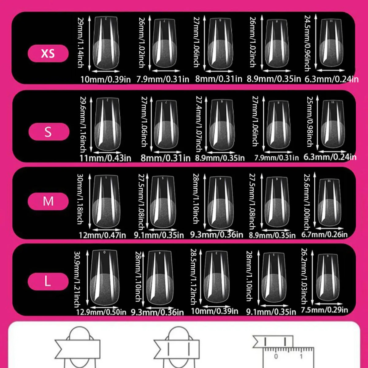 3.0-Inch Length Coffin Nails, 10pcs Y2K Style Press-On Nails, Handmade, XS-S-M-L Sizes, Perfect for Parties, Includes Jelly Glue, Crystal Stick and Nail File, Nail Art Set