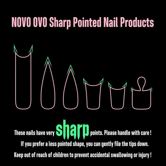 NOVO OVO Soft Gel Press-On Nails, White V-Shape French Tip Sharp Stiletto Medium Long Full Cover Fake Nails (Baby Pink, 16 Sizes, 10 Tips per Size, 160 Pcs Multi-Pack) for Salon DIY – No Glue, No Top Coat, No Light, Nails Press On