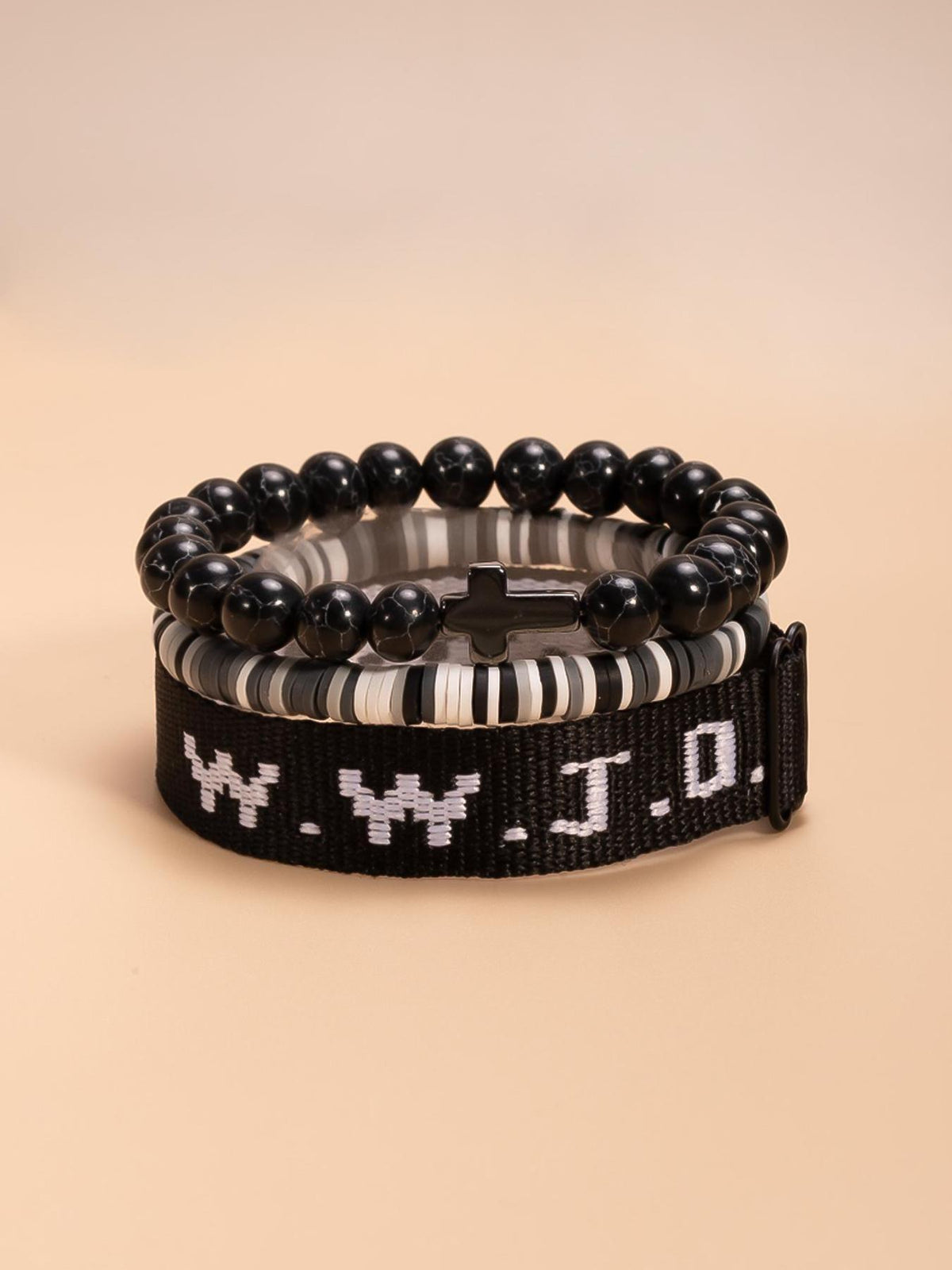 Wwjd Beaded Bracelet With Cross Charm, Exquisite Religious Jewelry Gift For Birthday, Cross Bracelets