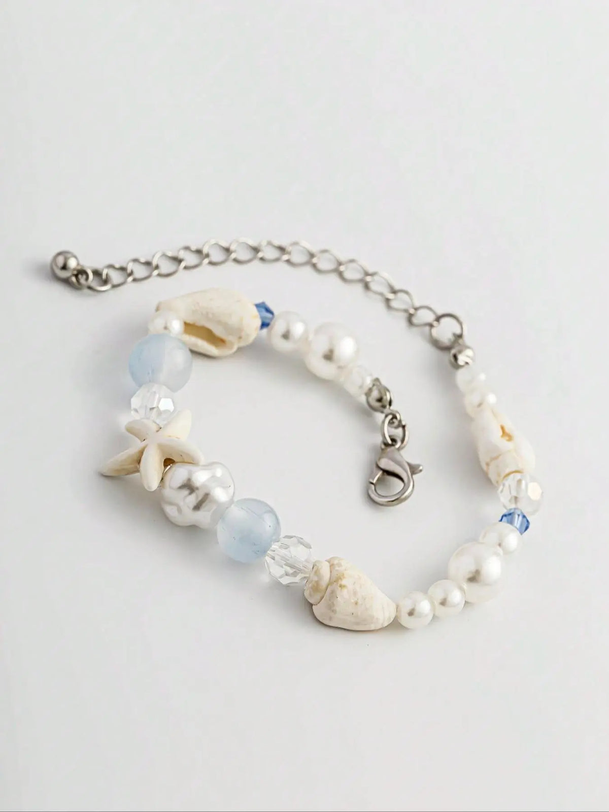 Boho Style Shell & Starfish & Faux Pearl Decorated Bracelet, Fashionable Jewelry for Women & Girls, Pretty Bracelet, Trendy All-match & Exquisite Jewelry for Birthday Gift, Trendy Jewellery Accessories, Pearl Beaded Bracelet, Aesthetic Jewelry
