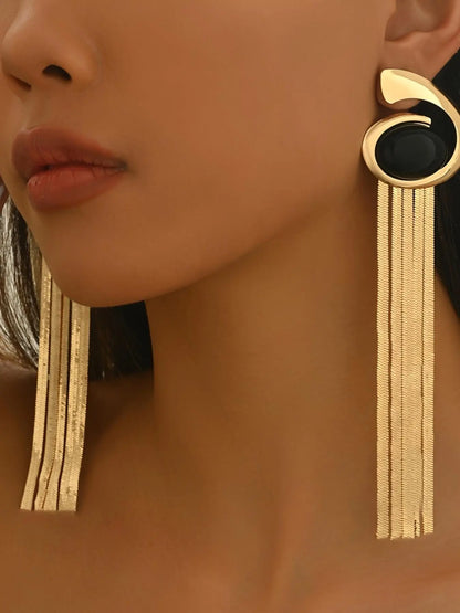 Fashionable Tassel Design Dangle Earrings, Unique Design Earrings, Chic Gorgeous Stylish Jewelry, Fashion Jewelry for Party, Daily Clothing Decor, Ear Accessories, Trendy All-match & Exquisite Jewelry for Birthday Gift, Dangling Earrings
