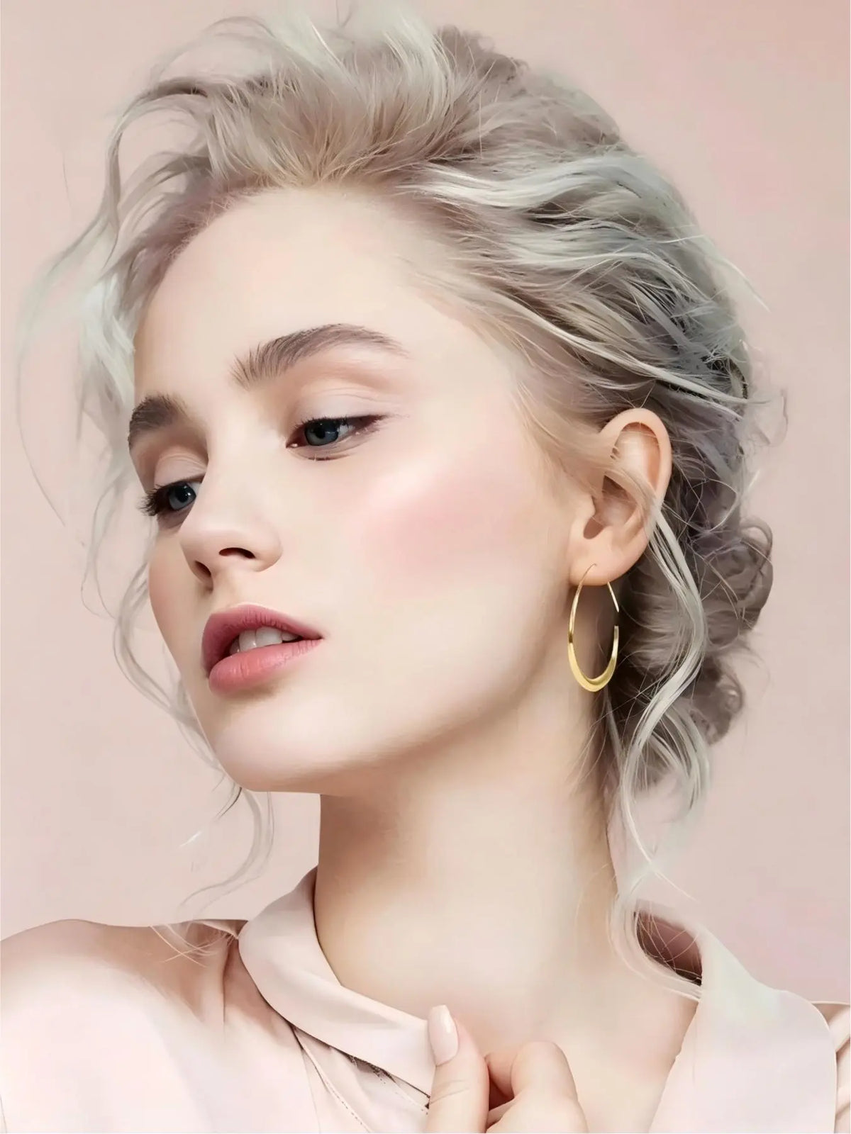 Hypoallergenic Gold Teardrop Hoop Earrings for Women ，Gold Plated Stainless Steel Large Oval Hoops, Tarnish Resistant, Comfortable Lightweight Earrings for Sensitive Ears, Ideal for Daily Wear & Gifting, High Quality Earrings, Stylish Jewelry