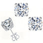 Round Silver-Plated Zircon Stud Earrings - 2-Carat (x2), 8mm, Screw-Back Closures, 4 Total Carats, Precision-Cut, Unisex Custom-Made Jewelry, Secure Fit, Silver-Plated Finish Resists Dullness, Elegant Bling Accessory, Milestone Moment Gift