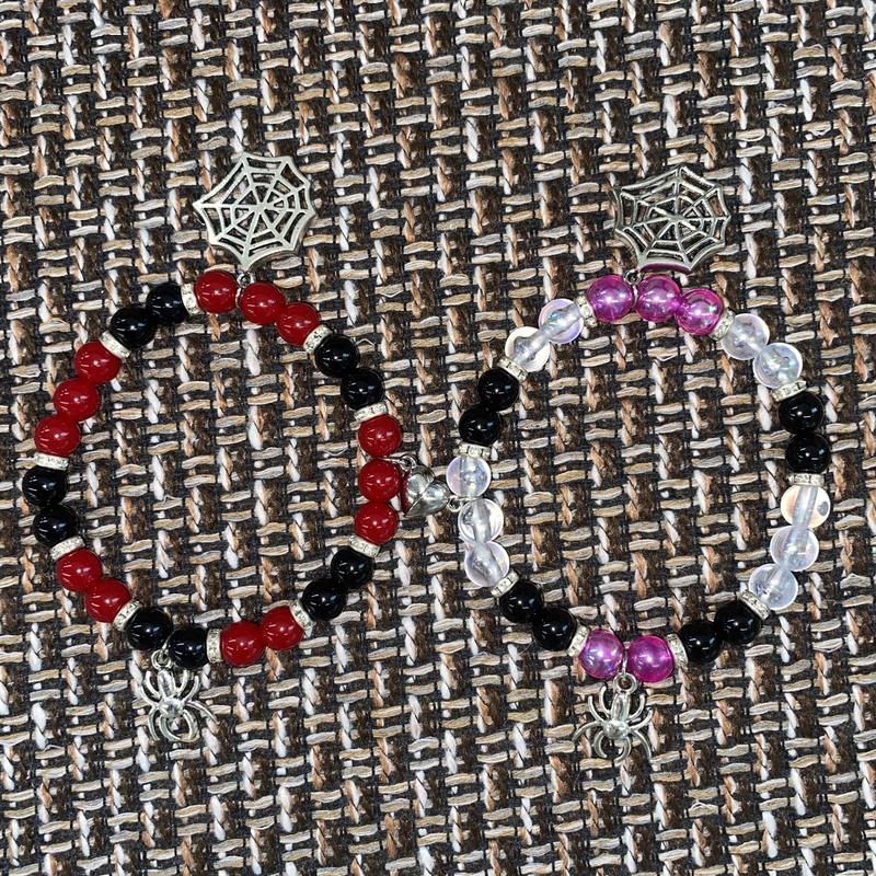 TMANI 2pcs Couple's Magnetic Heart Beads Bracelets, Cute Cat Spider Pendant Jewelry, Friendship Beads Bracelets & Bangles, Gift-Ready Set for Women, Gifts for Girlfriend