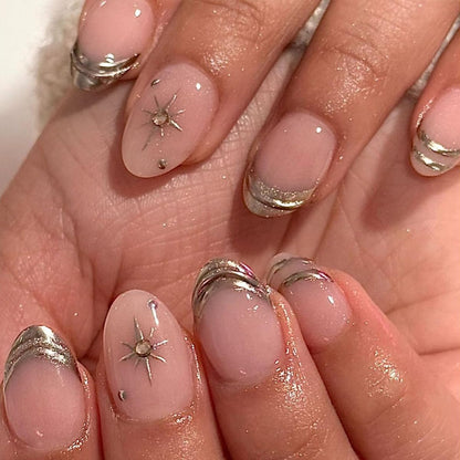 Medium Almond Press On Nails - Polka Dot & Cherry