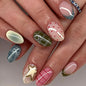 Medium Almond Press On Nails - Polka Dot & Cherry