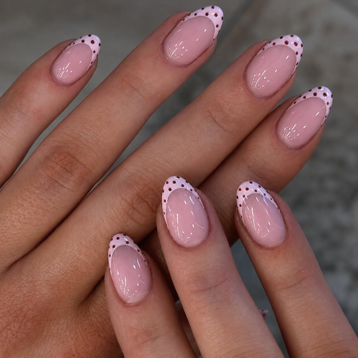 Fall Press on Nails Medium Almond, French Tip & Leopard Print