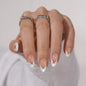 BTArtbox Halloween Press On Nails, French Tip Almond Nails, 32 Pcs Full Kit