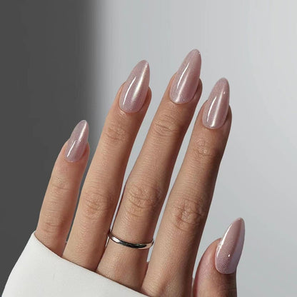 CTTHNBD Press on Nails Almond, Medium, French Tip Fake Nails