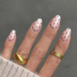 Fall Press on Nails Medium Almond, French Tip & Leopard Print