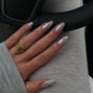 CTTHNBD Press on Nails Almond, Medium, French Tip Fake Nails