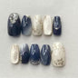 CTTHNBD Press on Nails Square, Medium, Black French Tip Fake Nails
