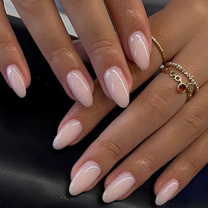Spring Fake Acrylic Press On Nails – Starry Sky Designer False Nails Medium Almond, Salon Quality, Glossy Reusable Stick-On Nails for Weddings, Outdoor Picnics & Parties | Gift for Women