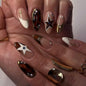 CTTHNBD Press on Nails Almond, Medium, French Tip Fake Nails
