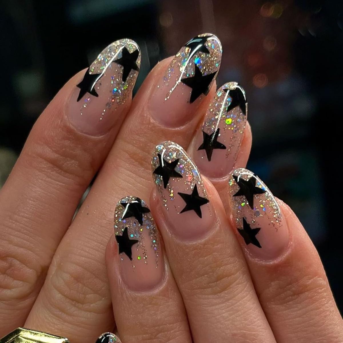CTTHNBD Press on Nails Almond, Medium, French Tip Fake Nails