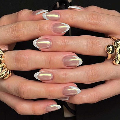 Press on Nails - Short Almond, Cute Polka Dot