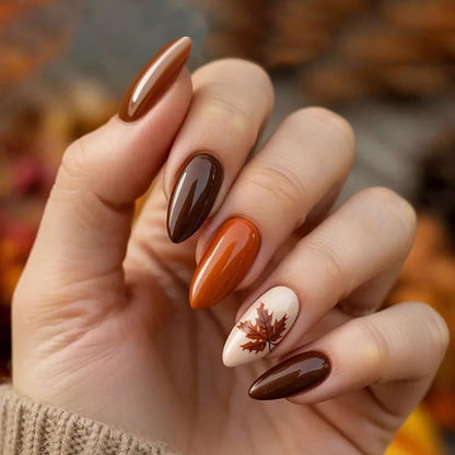 Medium Almond Press On Nails - Polka Dot & Cherry