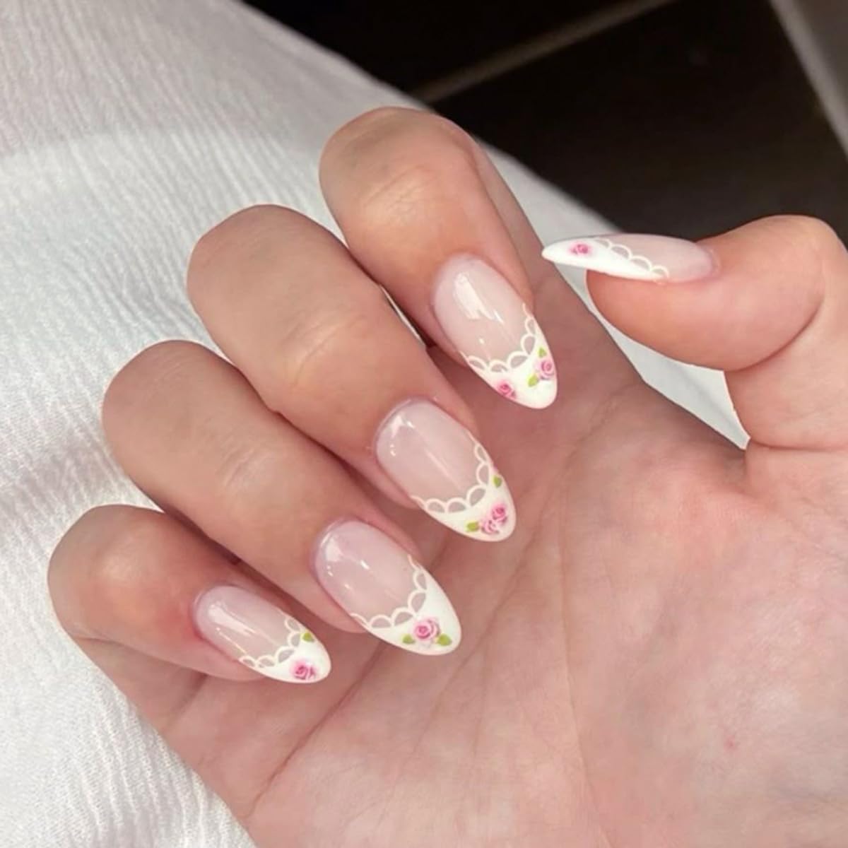 Press on Nails - Short Almond, Cute Polka Dot