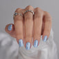 BTArtbox Halloween Press On Nails, French Tip Almond Nails, 32 Pcs Full Kit