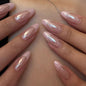 Fall Press on Nails Medium Almond, French Tip & Leopard Print