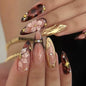Medium Almond Press On Nails - Polka Dot & Cherry
