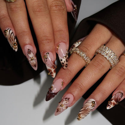 Press on Nails - Short Almond, Cute Polka Dot