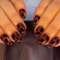 Dark Brown Tortoise Shell Press On Nails, Short Oval Fake Nails 24Pcs