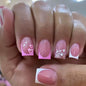 CTTHNBD Press on Nails Square, Medium, Black French Tip Fake Nails