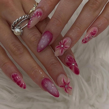 CTTHNBD Press on Nails Almond, Medium, French Tip Fake Nails