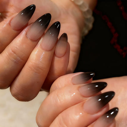 Medium Almond Press on Nails Brown Leopard